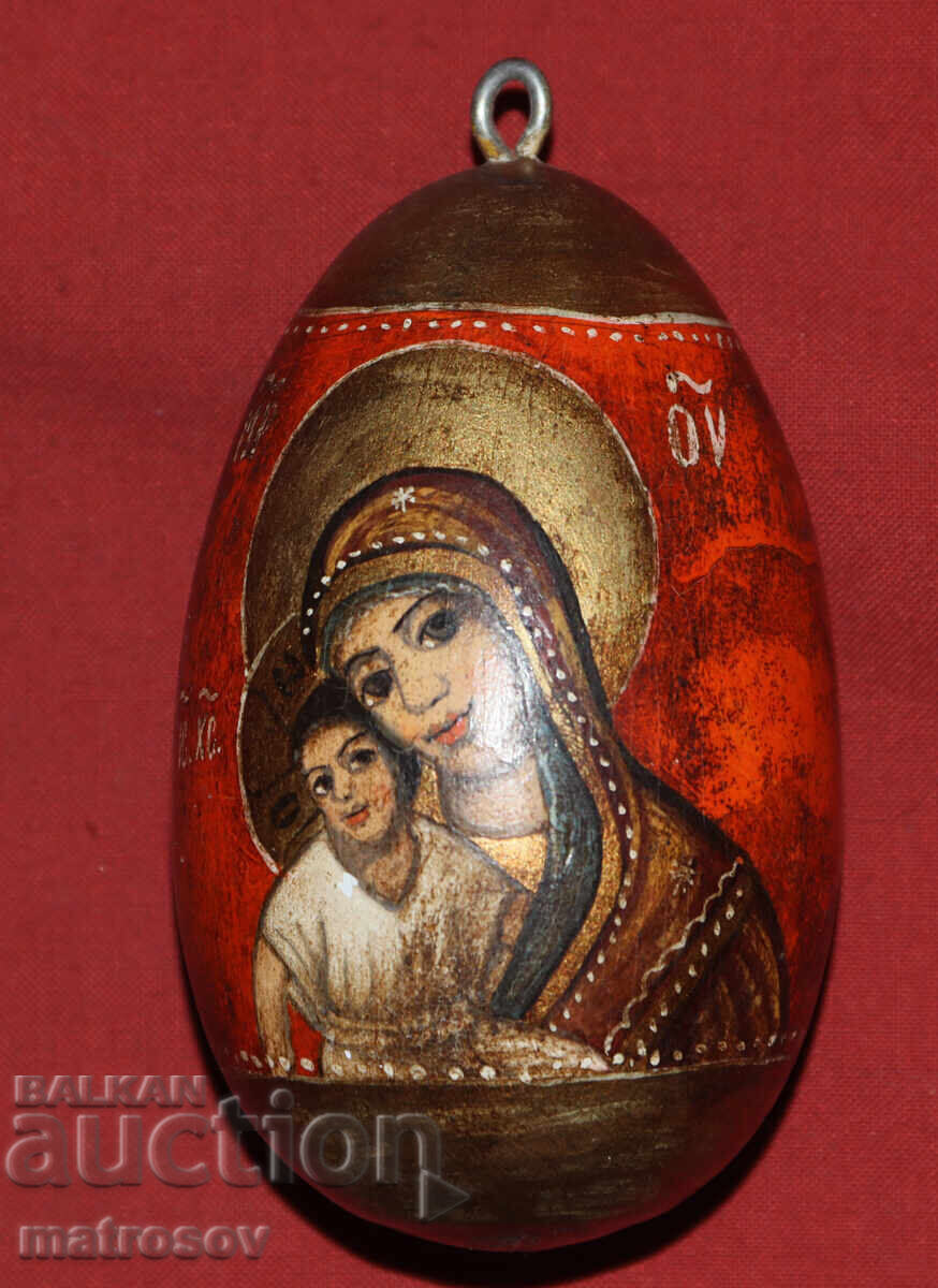 Δημοπρασία Χειροποίητο ξύλινο αυγό με εικόνα