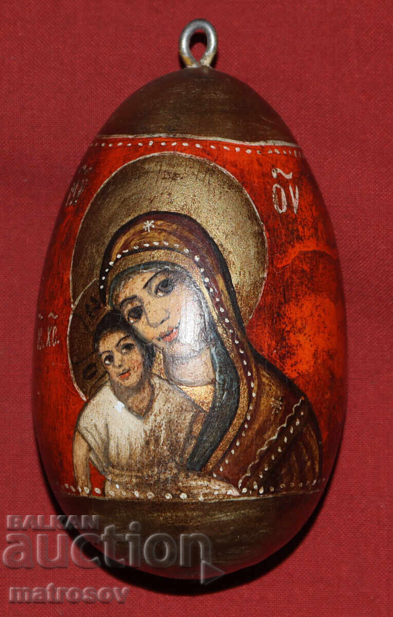 Χειροποίητο ξύλινο αυγό με εικόνα