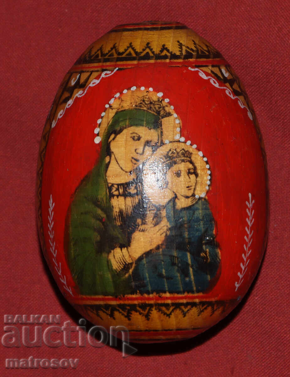 Παράδοση Χειροποίητο ξύλινο αυγό με ζωγραφισμένη εικόνα Παράδοση Χειροποίητο ξύλινο αυγό με ζωγραφισμένη εικόνα