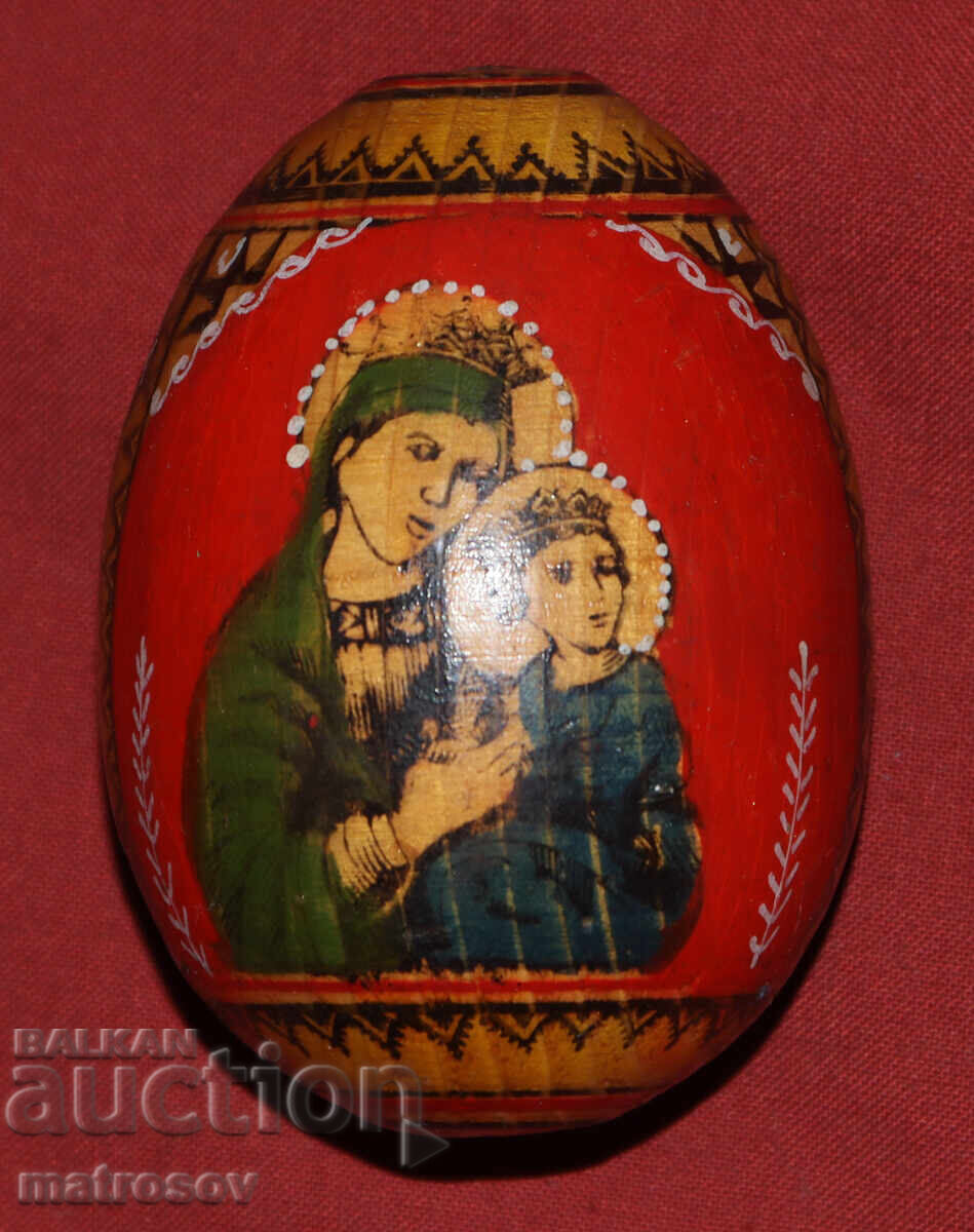 Χειροποίητο ξύλινο αυγό με ζωγραφισμένη εικόνα Χειροποίητο ξύλινο αυγό με ζωγραφισμένη εικόνα