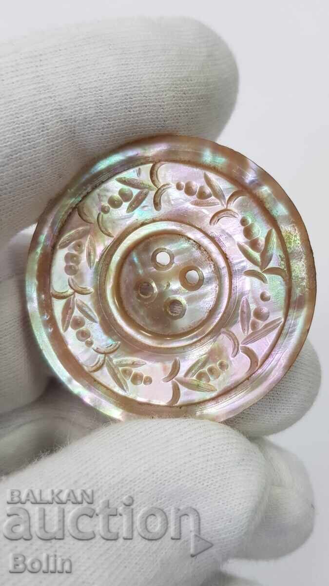 Buton mare, rar, de sidef, din perioada Renașterii Naționale (secolele XIX-XX) - 5