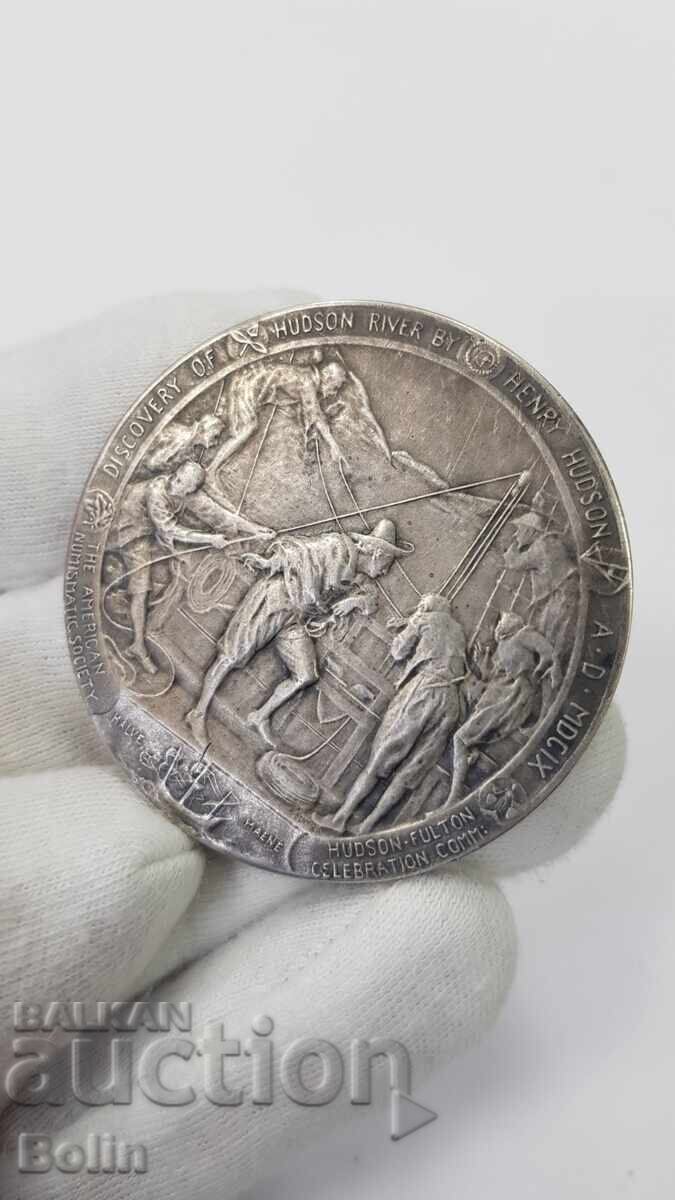 Rară medalie de argint de masă placată 1765-1815 America - 6