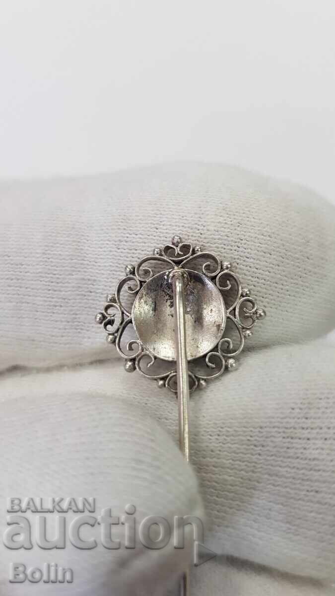 Ac de argint foarte rar cu micro-mozaic Europa secolul al XIX-lea - 6