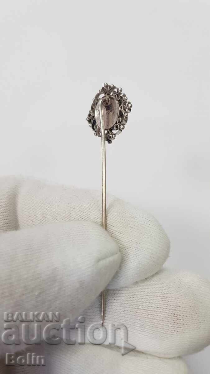 Ac de argint foarte rar cu micro-mozaic Europa secolul al XIX-lea - 7