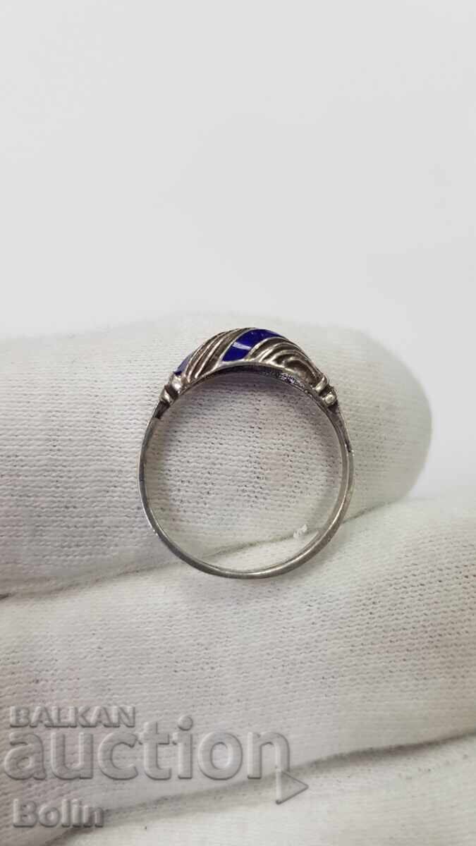 Old collectible silver ring with enamel 1920-1930 with price 23.00 BGN | € 11.76