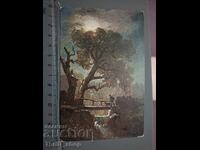 Carte poștală veche - Peisaj copil cu câine