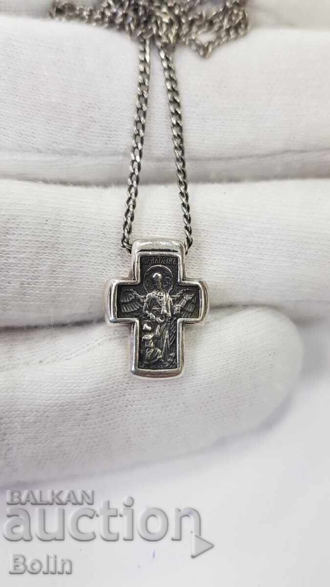 Russian Silver Orthodox Cross with Archangel 20th Century with price 60.00 BGN | € 30.68