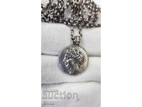 European Silver Pendant with Ancient Greek Coin 925