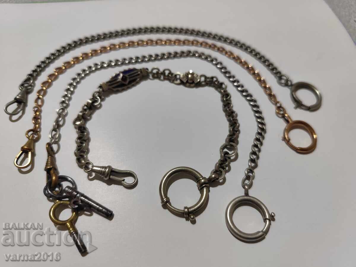 Auction  Lot of 4 Pocket Watch Dust Covers + 2 Keys