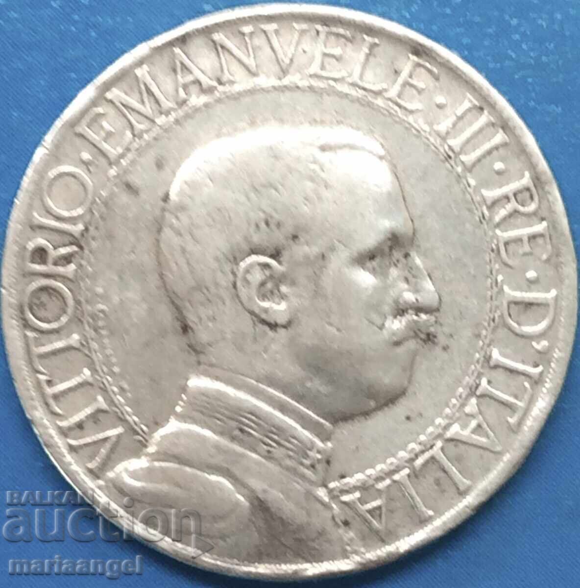 Παράδοση 1 Λίρα 1912 Ιταλία Βίκτωρ Εμμανουήλ ασήμι