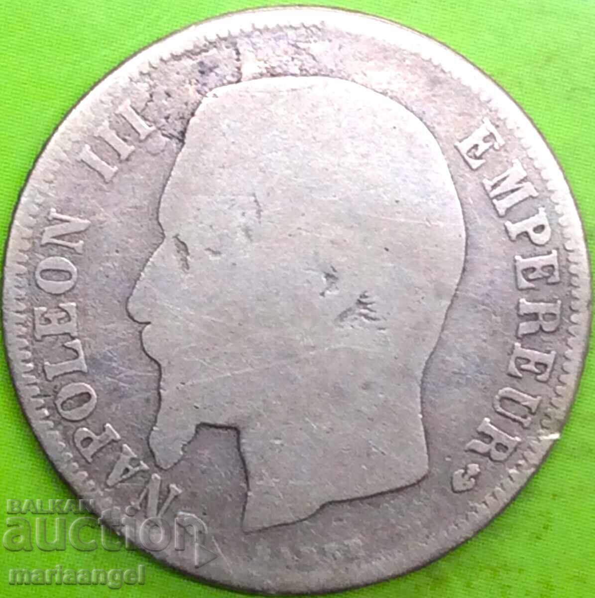 Napoleon III France 1 Franc 1859 Silver Rare - 7