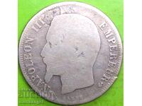 Napoleon III France 1 Franc 1859 Silver Rare