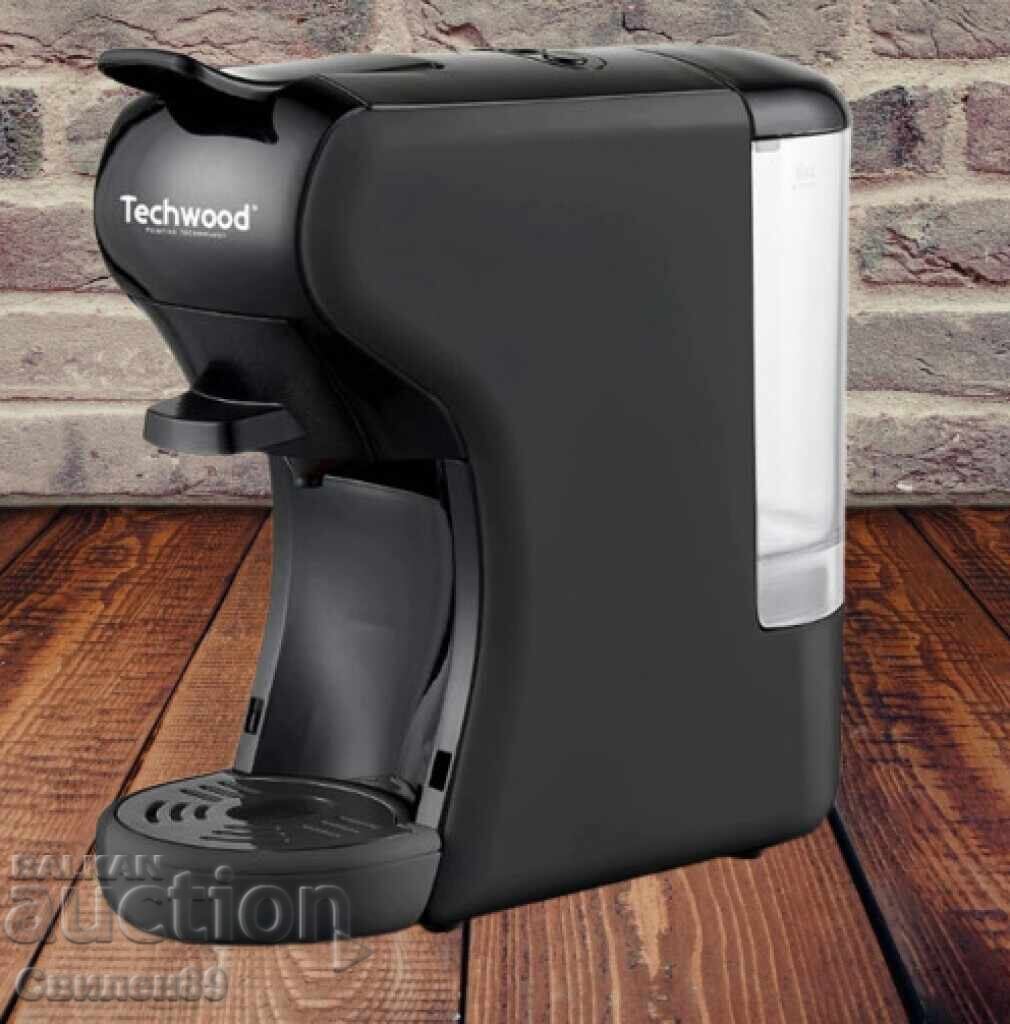 Καφετιέρα 2 σε 1 Techwood TCA-196N, 19bar/1450W, Μαύρο + Δώρο