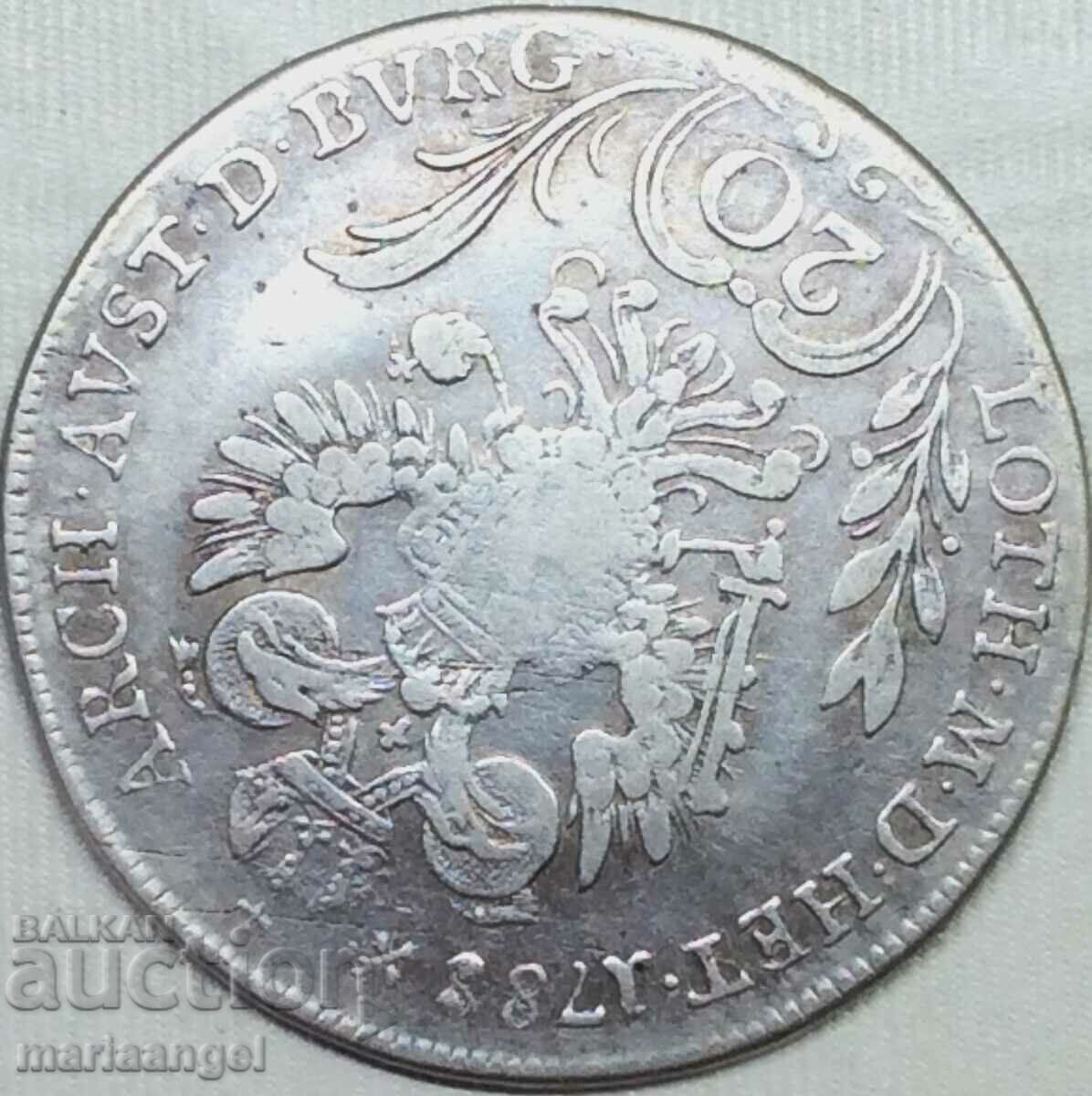 Livrarea 20 Kreuzer 1788 Austria F - Sala Tirol Joseph II- destul de rar