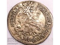 3 kreĭtsari 1711 Austria Iosif I 1705-1711 Sf. Vit - monetă Ag