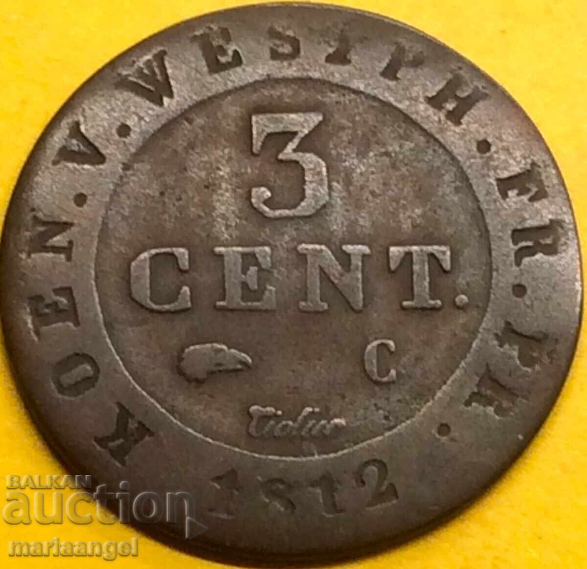 Napoleon 3 Cent 1812 Germany Westphalia