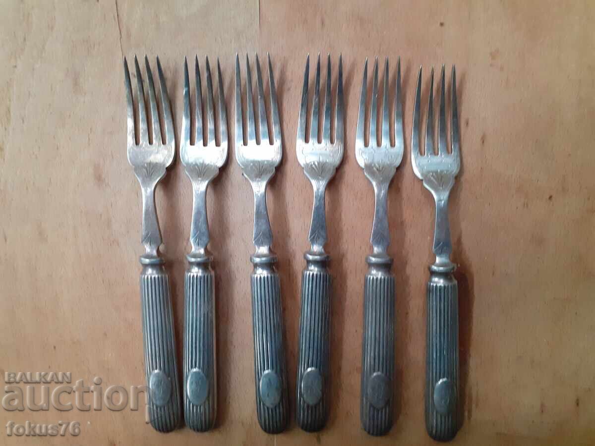 Εξαιρετικά παλιά, αντίκες ασημένια μαχαιροπήρουνα με σήμανση - 6 Εξαιρετικά παλιά, αντίκες ασημένια μαχαιροπήρουνα με σήμανση - 6