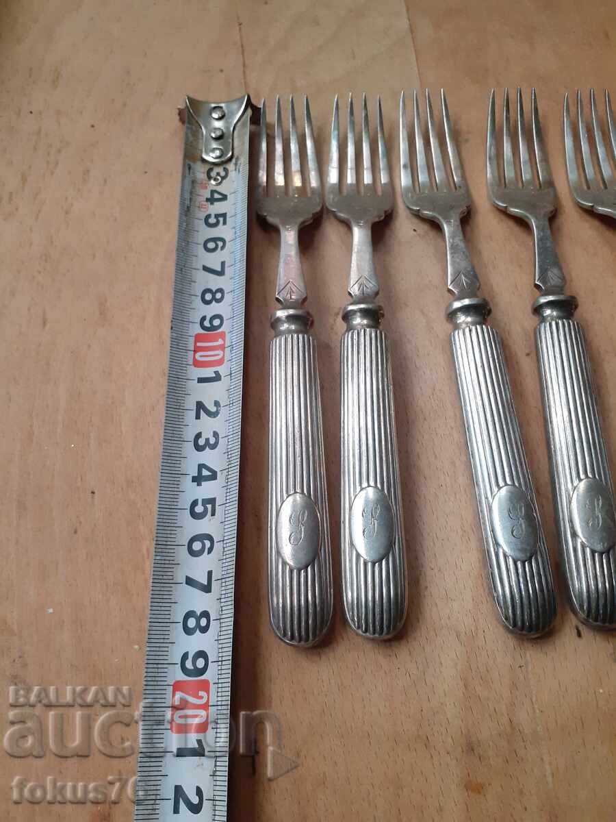 Εξαιρετικά παλιά, αντίκες ασημένια μαχαιροπήρουνα με σήμανση - 7 Εξαιρετικά παλιά, αντίκες ασημένια μαχαιροπήρουνα με σήμανση - 7