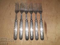 Εξαιρετικά παλιά, αντίκες ασημένια μαχαιροπήρουνα με σήμανση