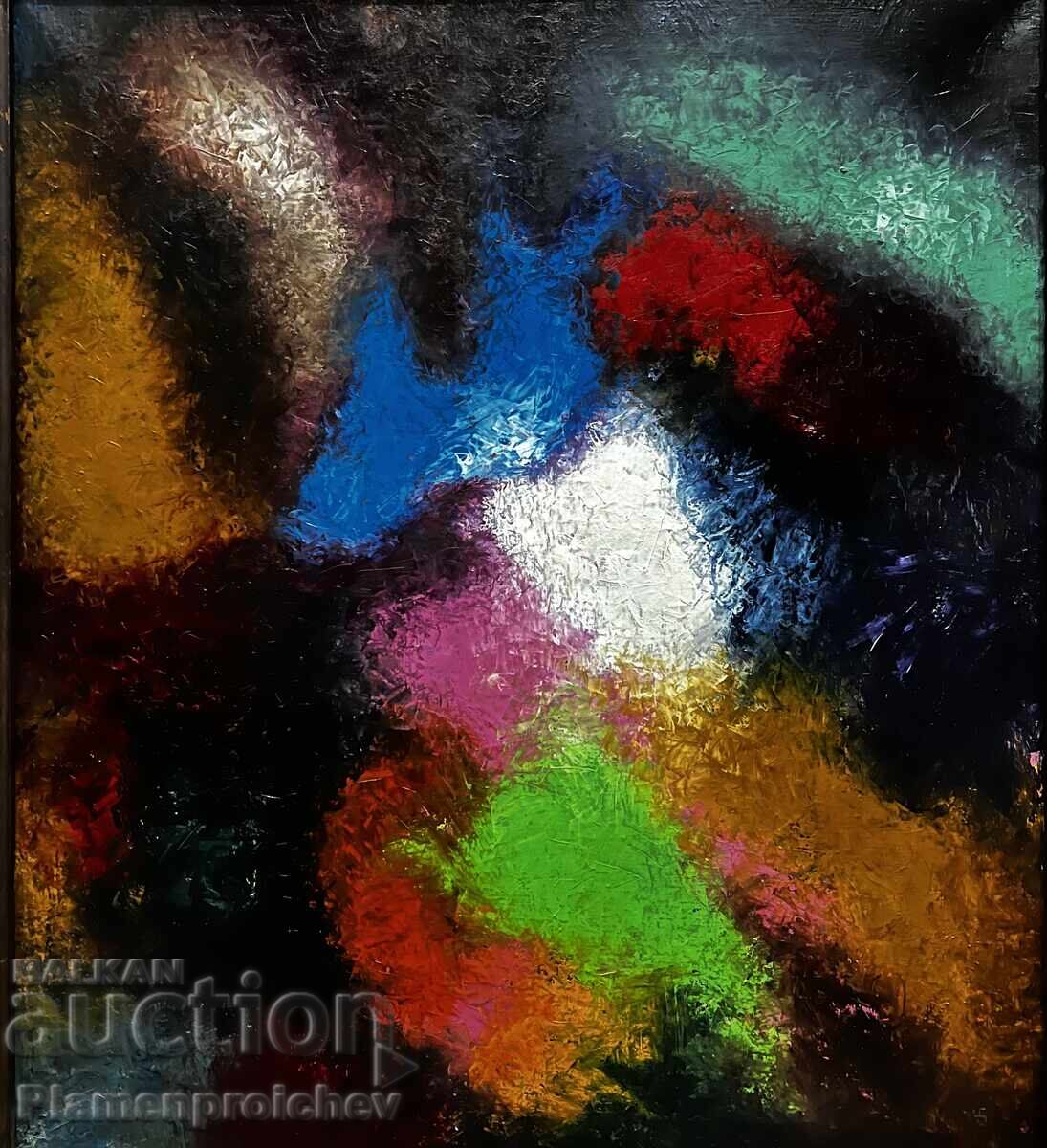 ГОЛЯМА УНИКАТ КАРТИНА АПОКАЛИПСИС В БЯЛО ЦВЯТКО ЦВЕТКОВ МАСЛ с цена 3000.00 лв. | € 1533.88