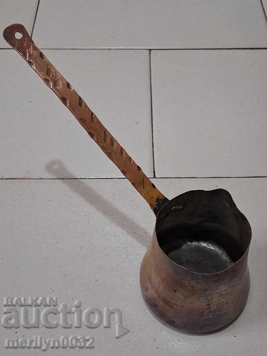 Licitație Cezve vechi din cupru conservat, oală de cafea, cupru, vas de cupru