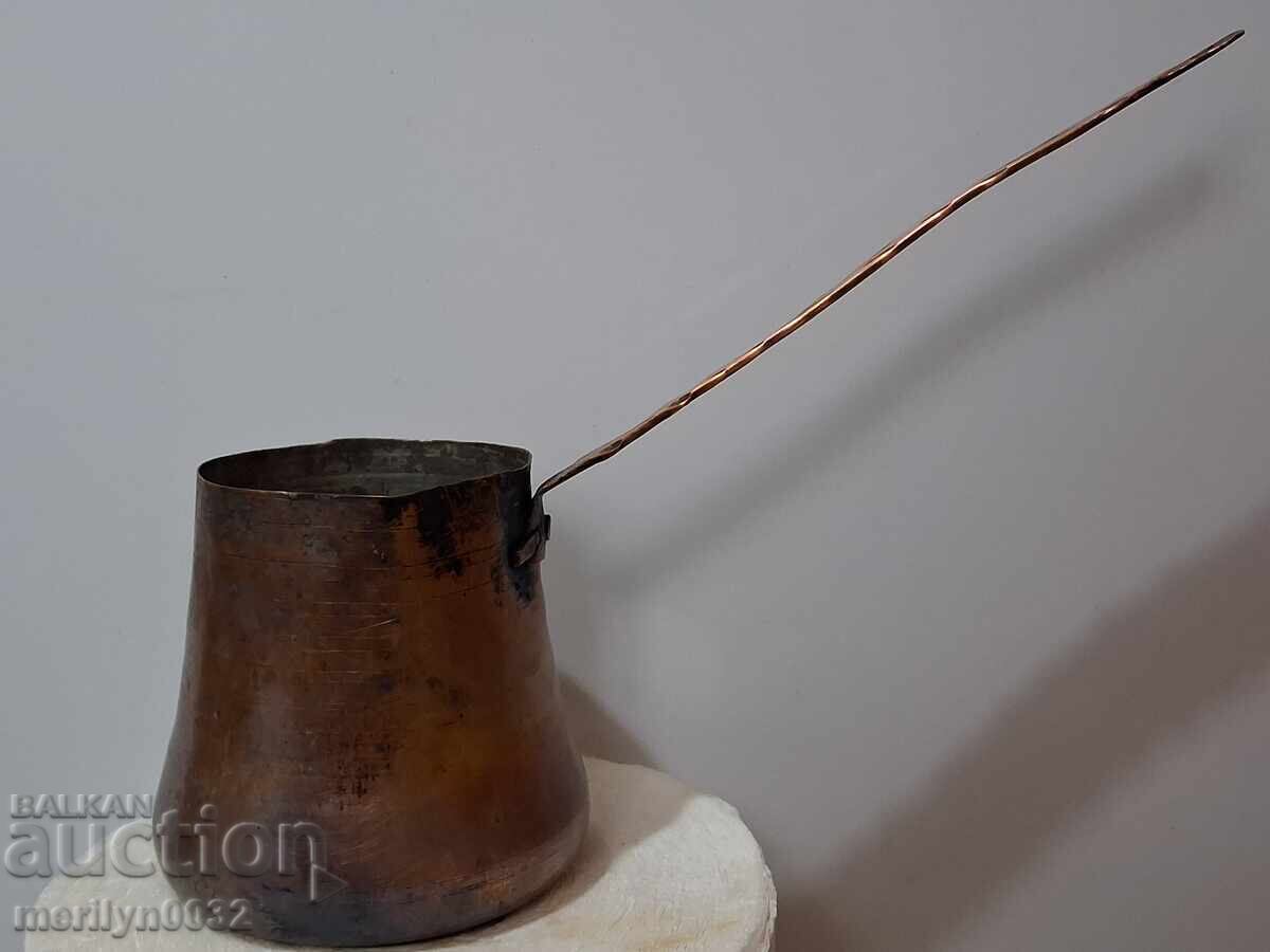 Cezve vechi din cupru conservat, oală de cafea, cupru, vas de cupru - 5