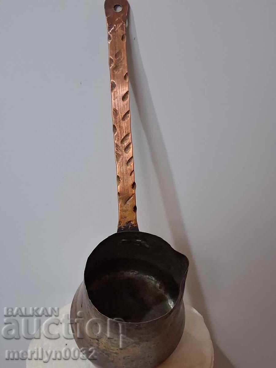 Cezve vechi din cupru conservat, oală de cafea, cupru, vas de cupru - 7