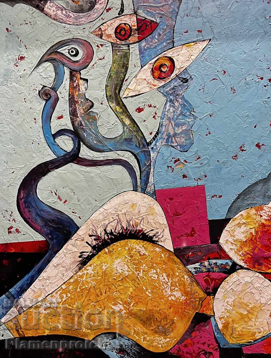 Licitație MARE TABLOU UNICAT HAȘIȘ-COBRĂ ȚVETKO ȚVETKOV ULEI Licitație MARE TABLOU UNICAT HAȘIȘ-COBRĂ ȚVETKO ȚVETKOV ULEI