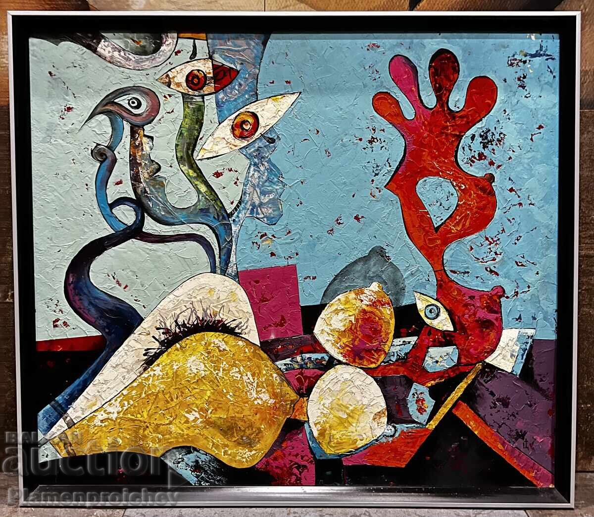 MARE TABLOU UNICAT HAȘIȘ-COBRĂ ȚVETKO ȚVETKOV ULEI MARE TABLOU UNICAT HAȘIȘ-COBRĂ ȚVETKO ȚVETKOV ULEI