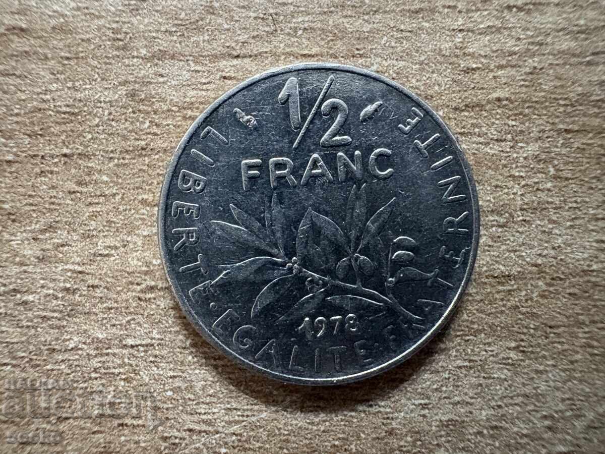 Franța - 1/2 franc (1978) Franța - 1/2 franc (1978)