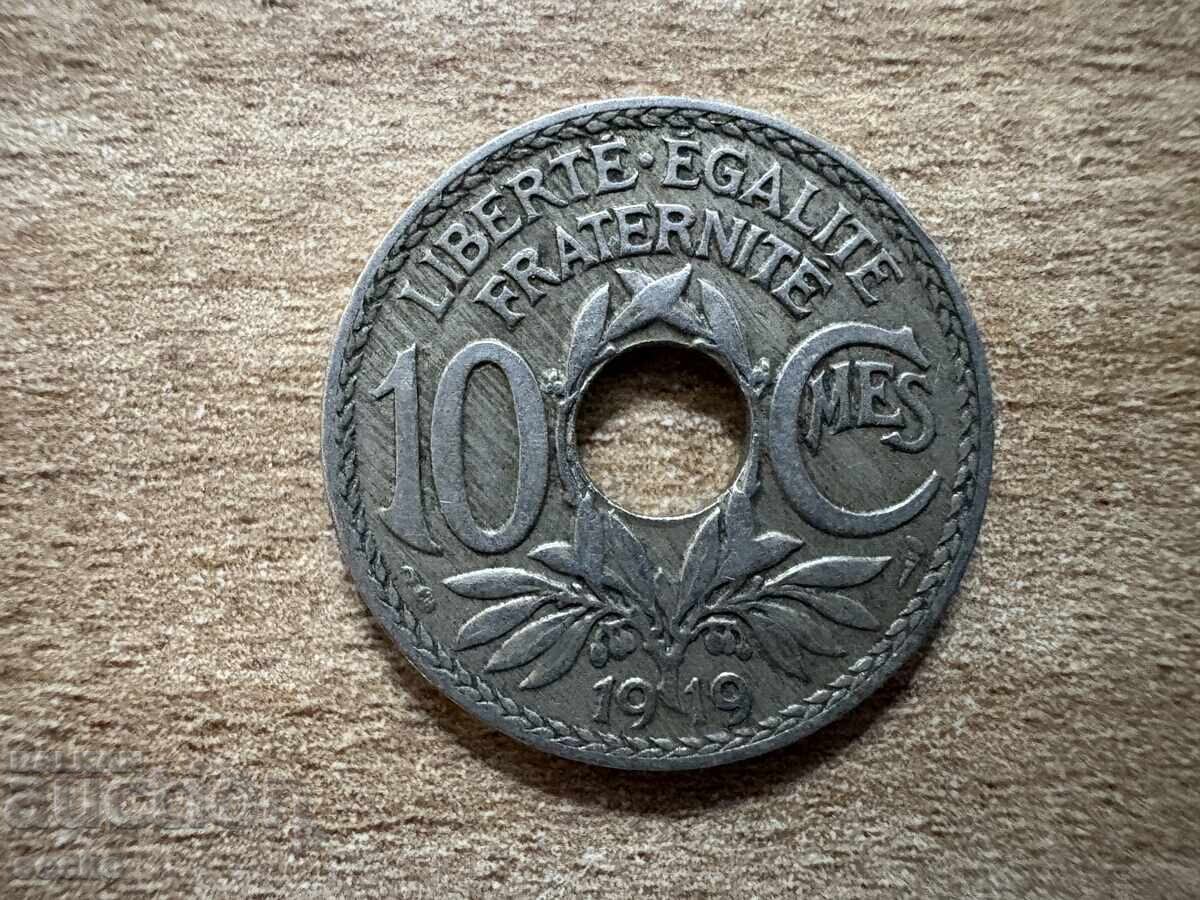 Франция - 10 сантима (1919) Франция - 10 сантима (1919)