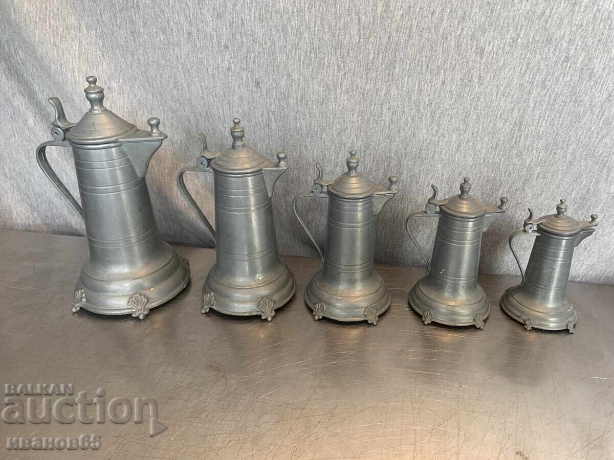 кана за бира, калаени кани, комплект с цена 80.00 лв. | € 40.90