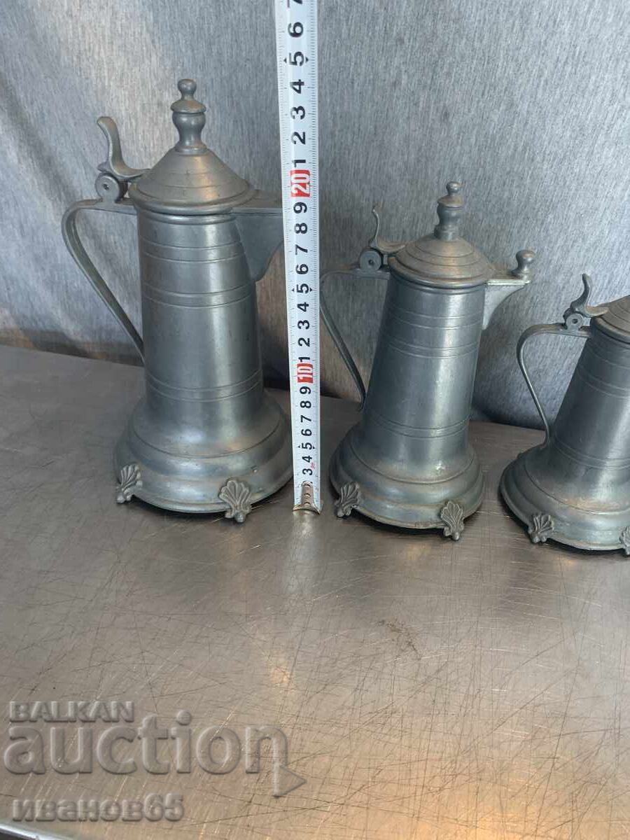 Аукцион кана за бира, калаени кани, комплект