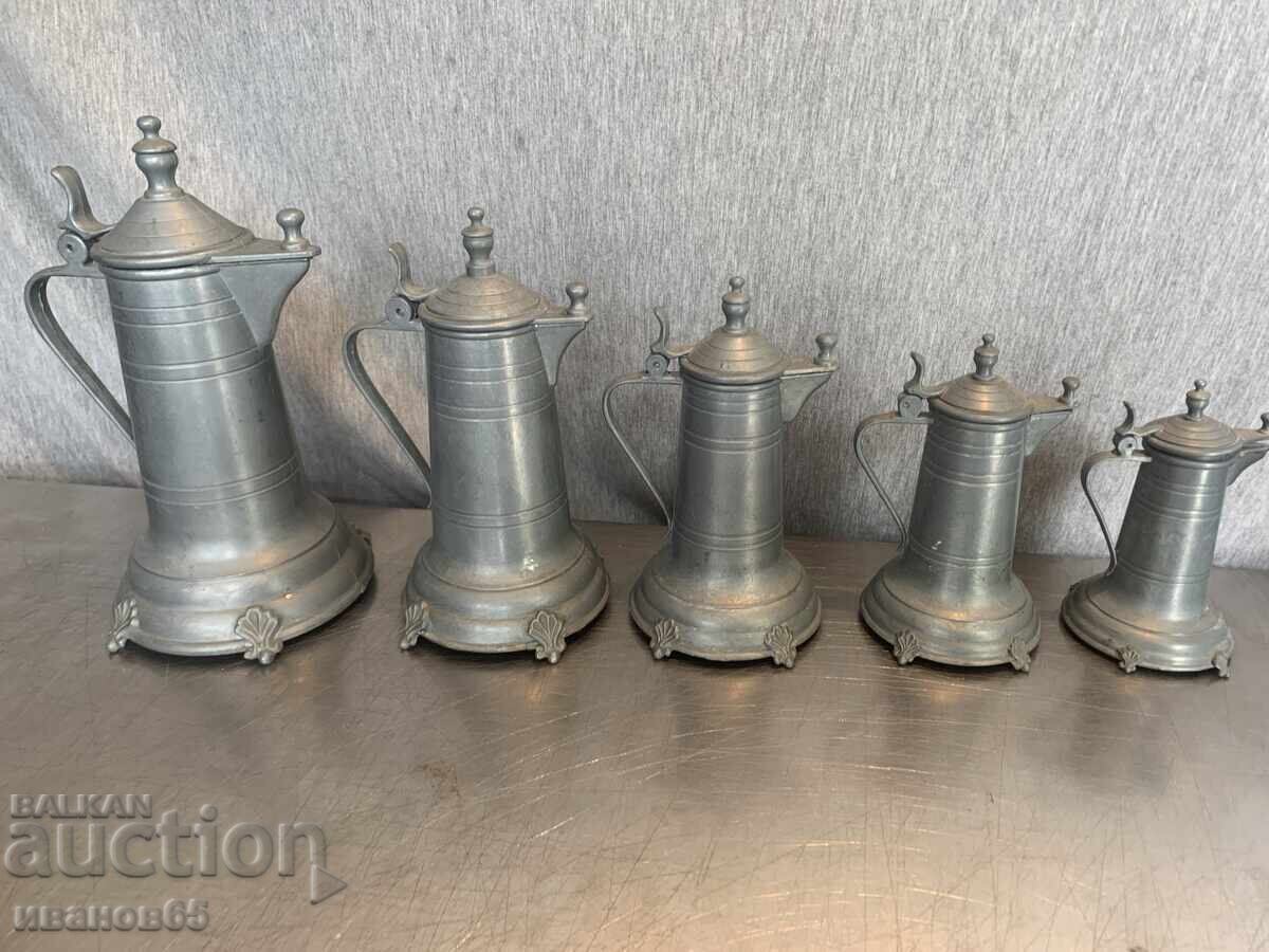 кана за бира, калаени кани, комплект