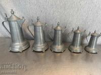 кана за бира, калаени кани, комплект