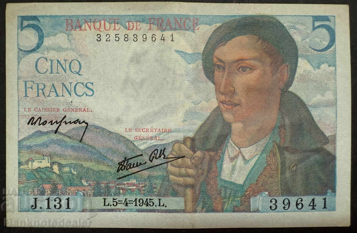 France 5 Francs 1945 Pick 98a Ref 9641 France 5 Francs 1945 Pick 98a Ref 9641