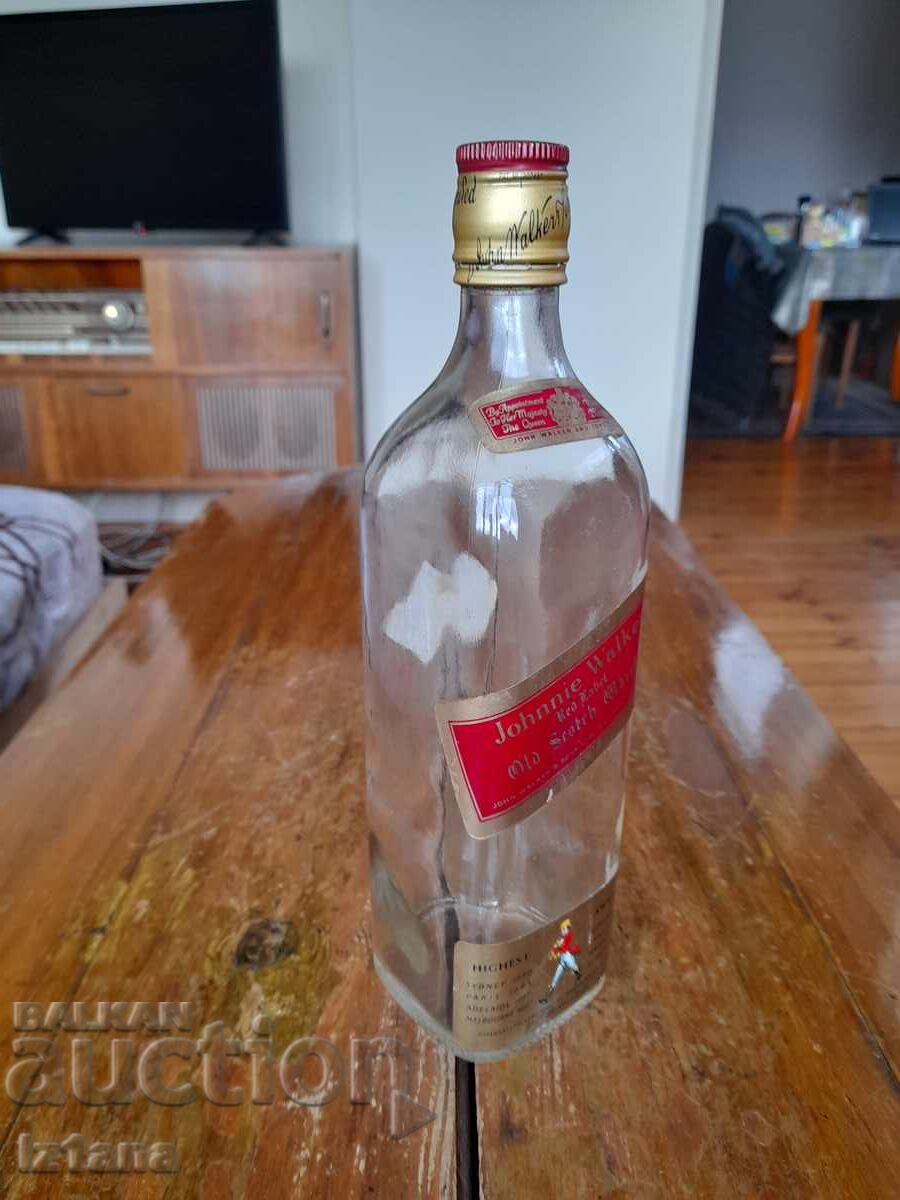 An old bottle of Johnnie Walker with price 27.00 BGN | € 13.80
