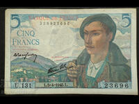 France 5 Francs 1945 Pick 98a Ref 3696