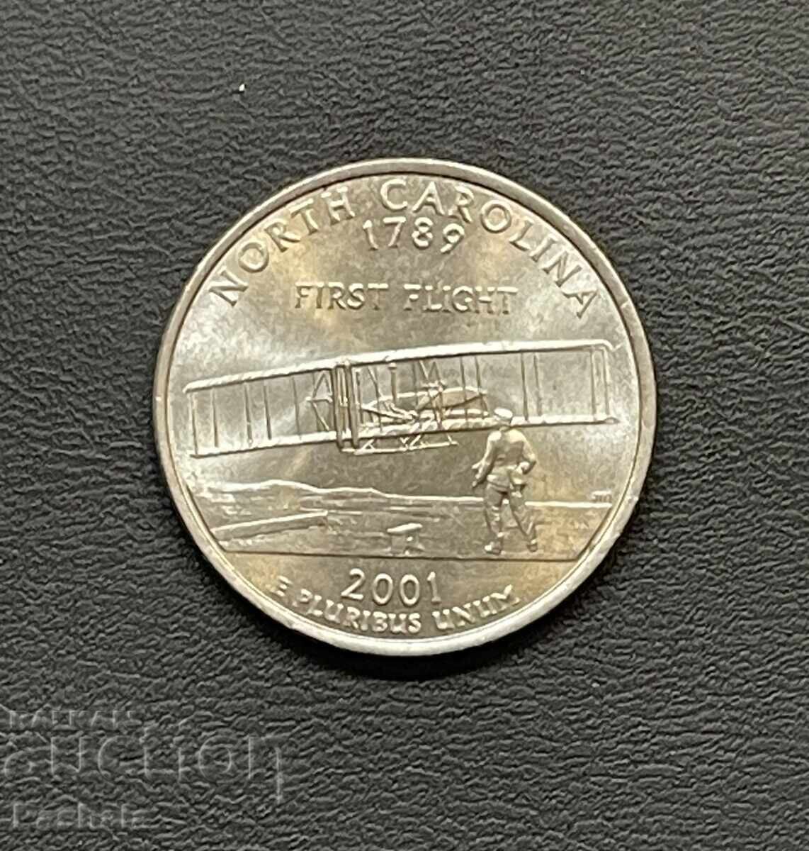 САЩ 25 цент 2001 г. NORTH CAROLINA