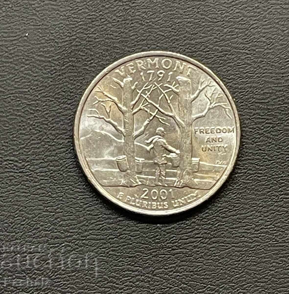 USA 25 Cent 2001 Vermont