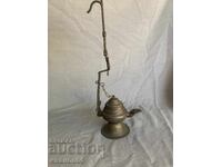 Old brass hanging oil lamp