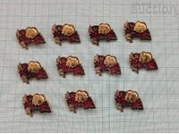 ETERNAL FRIENDSHIP LENIN/DIMITROV USSR NRB LOT 10 PIECES ENAMEL