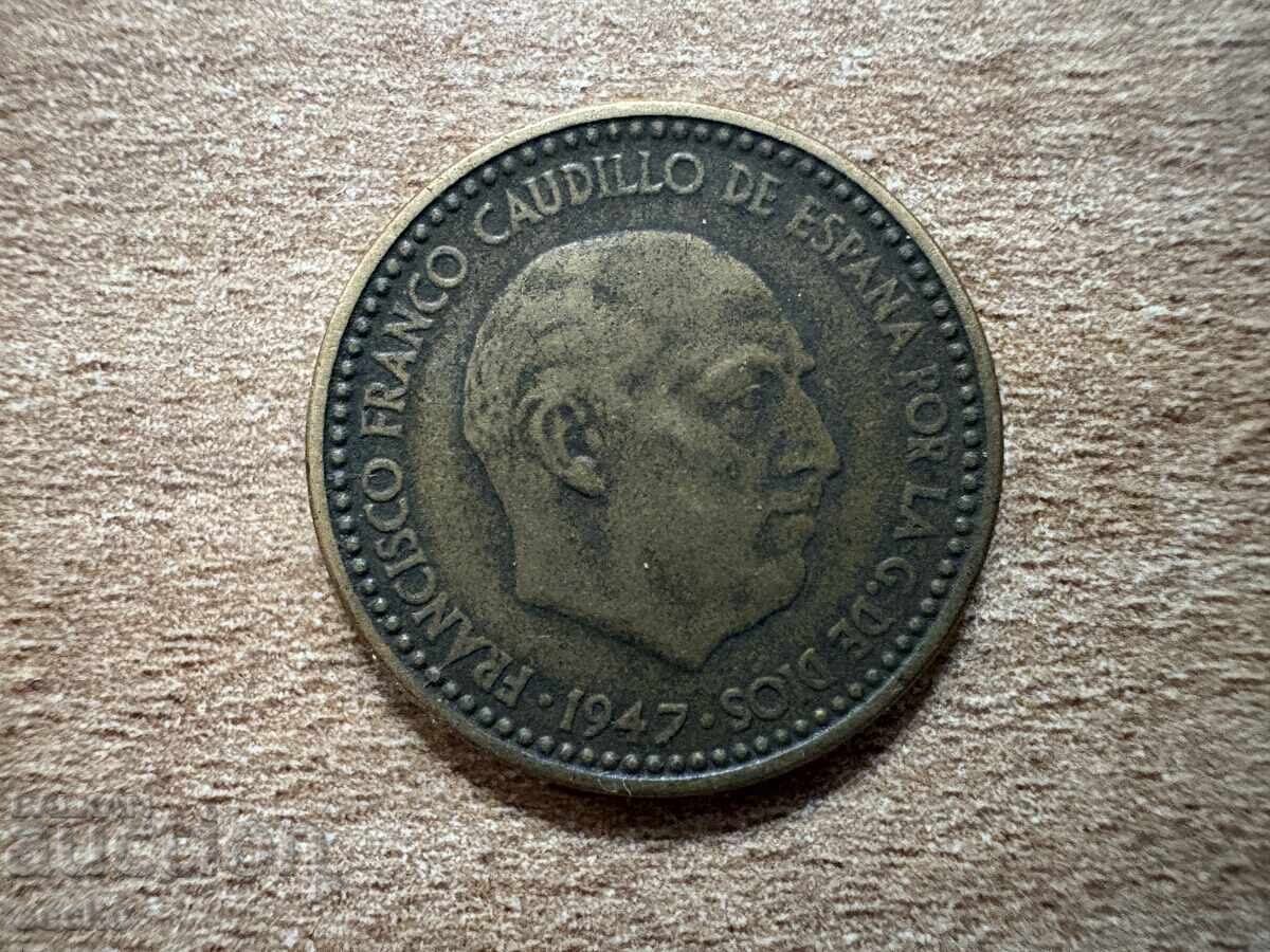 Испания - 1 песета (1947) (49) с цена 0.70 лв. | € 0.36