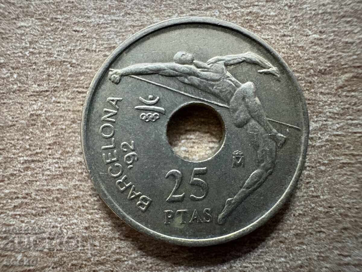 Spania - 25 pesete (1990) - Jocurile Olimpice de vară XXV Spania - 25 pesete (1990) - Jocurile Olimpice de vară XXV