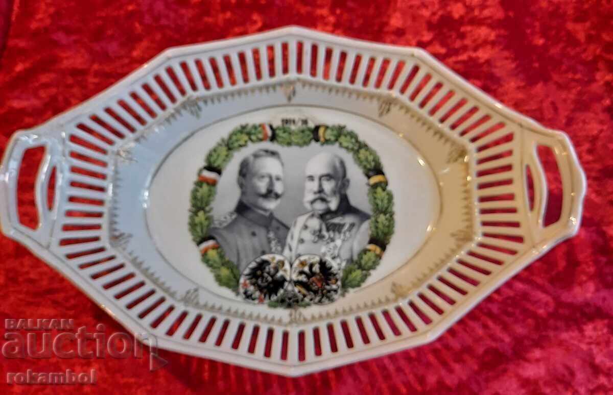 Bol de porțelan antic "Frăția armelor" 1914 - 6 Bol de porțelan antic "Frăția armelor" 1914 - 6