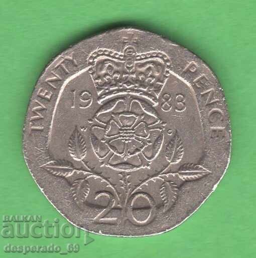 (¯`'•.¸ 20 Pence 1983 GREAT BRITAIN ¸.•'´¯) (¯`'•.¸ 20 Pence 1983 GREAT BRITAIN ¸.•'´¯)