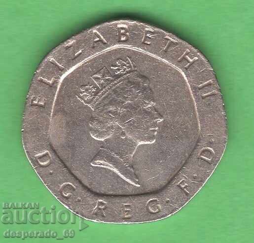 (¯`'•.¸ 20 πένες 1987 ΗΝΩΜΕΝΟ ΒΑΣΙΛΕΙΟ ¸.•'´¯) με τιμή 1.50 BGN | € 0.77