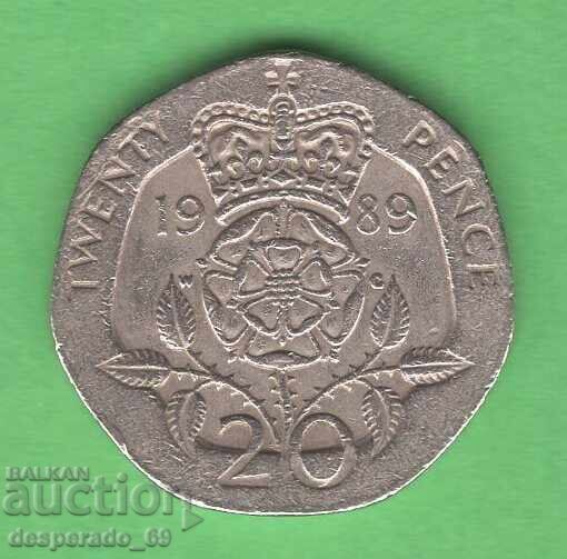 (¯`'•.¸ 20 pence 1989 MAREA BRITANIE ¸.•'´¯) (¯`'•.¸ 20 pence 1989 MAREA BRITANIE ¸.•'´¯)