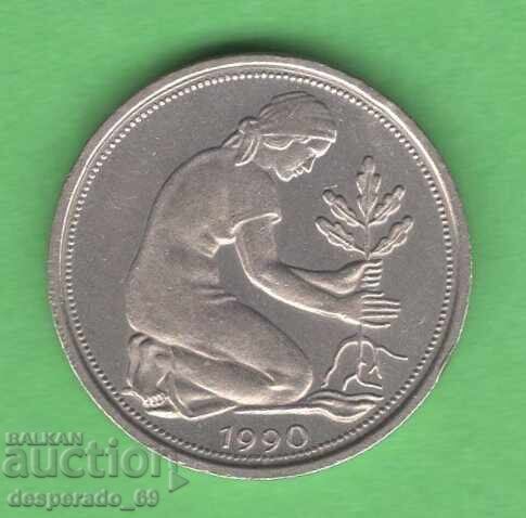 (¯`'•.¸ 50 pfennig 1990A GERMANIA ¸.•'´¯) cu preț € 0.50 | 0.98 BGN (¯`'•.¸ 50 pfennig 1990A GERMANIA ¸.•'´¯) cu preț € 0.50 | 0.98 BGN