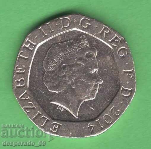 (¯`'•.¸ 20 pence 2014 MAREA BRITANIE ¸.•'´¯) cu preț € 0.50 | 0.98 BGN